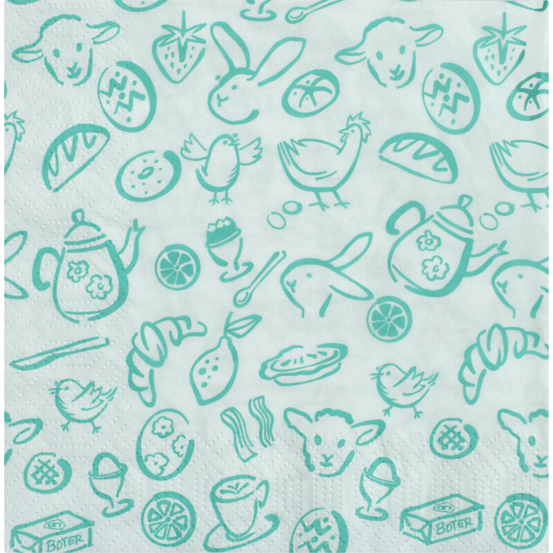 AH Servet lila figuurtjes 33x33cm