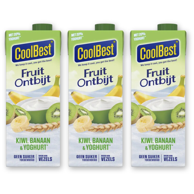 CoolBest Fruit ontbijt kiwi banaan yoghurt 3pck