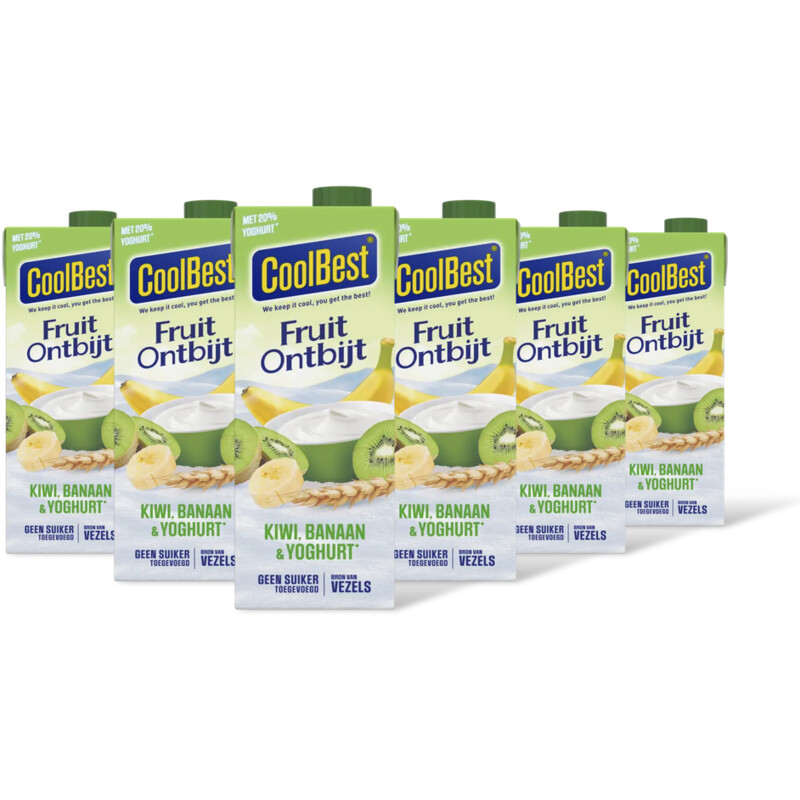CoolBest Fruit ontbijt kiwi banaan yoghurt 6pck