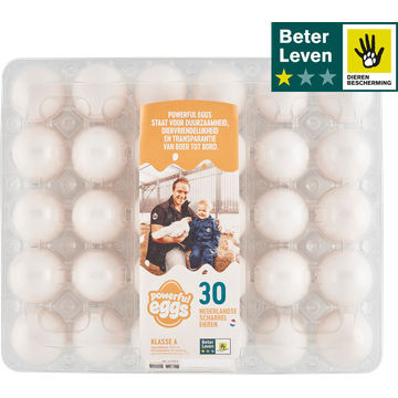Powerful Eggs Nederlandse Witte Scharreleieren 30 Stuks