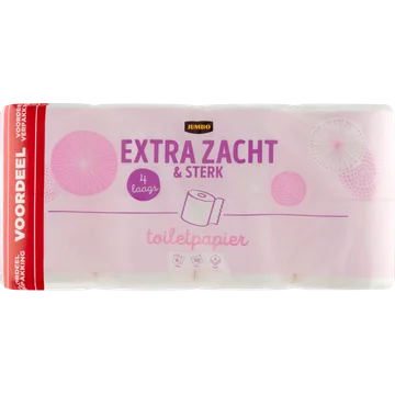 Jumbo Extra Zacht & Sterk Toiletpapier 4-Laags Voordeelverpakking 16 Rollen