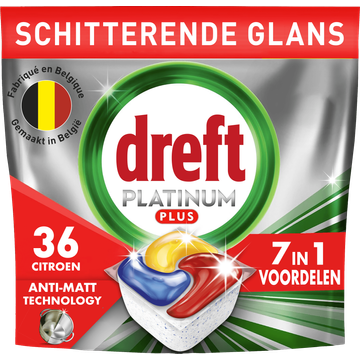 Dreft Platinum Plus All In One Vaatwastabletten Anti-dofheidstechnologie 36 X