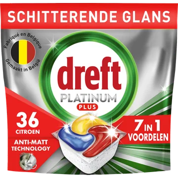 Dreft Platinum Plus All In One Vaatwastabletten Anti-dofheidstechnologie 36 X
