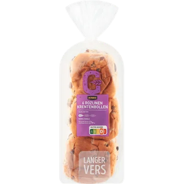 Jumbo - Rozijnen Krentenbollen - 6 Stuks