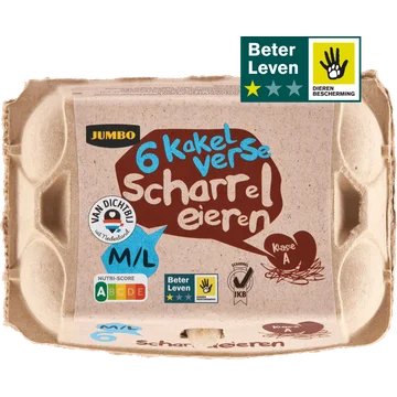 Jumbo Scharreleieren M/L 6 Stuks