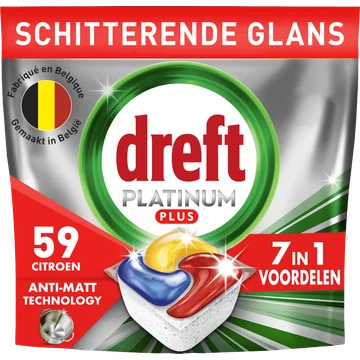 Dreft Platinum Plus All In One Vaatwastabletten Anti-dofheidstechnologie 59 X