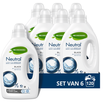 Neutral Vloeibaar Wasmiddel Zwart 6 x 20 wasbeurten