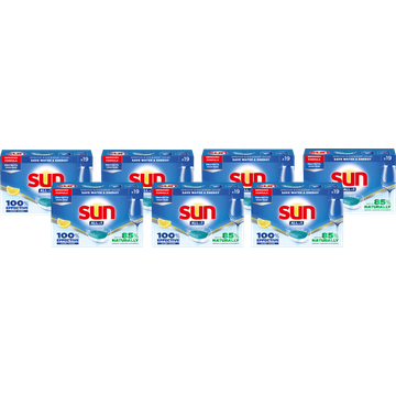 Sun All-in 1 Vaatwastabletten Citroen 19 tabletten x 7 Stuks