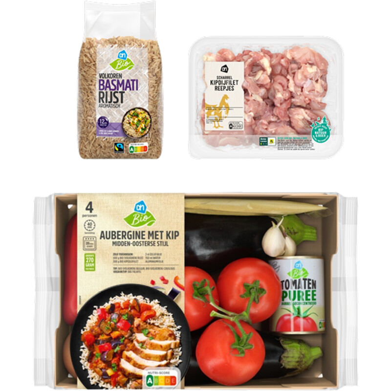 AH Biologisch Aubergine met Kip Verspakket
