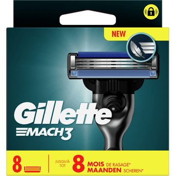 Gillette Mach3 Base 8 Navulmesjes Voor Mannen