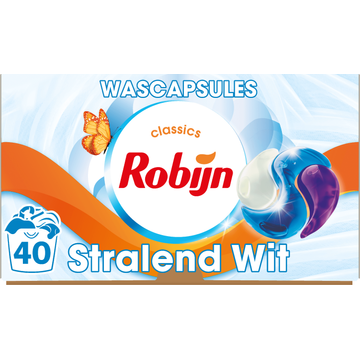 Robijn Classics 3-in-1 Wascapsules Stralend Wit 40 wasbeurten
