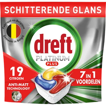 Dreft Platinum Plus All In One Vaatwastabletten Anti-dofheidstechnologie 19 X