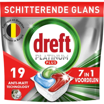 Dreft Platinum Plus All In One Vaatwastabletten Anti-dofheidstechnologie 19 X