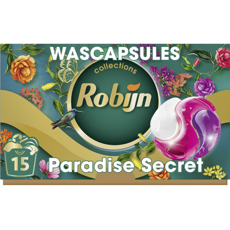 Robijn Collections 3-in-1 Wascapsules Color Paradise Secret 15 Wasbeurten