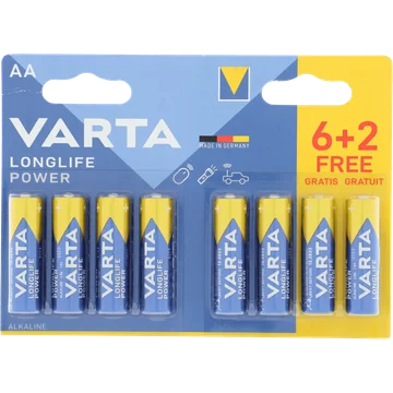 Varta Longlife Power AA 6+2 Stuks