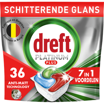 Dreft Platinum Plus All In One Vaatwastabletten Anti-dofheidstechnologie 36 X