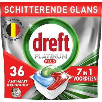 Dreft Platinum Plus All In One Vaatwastabletten Anti-dofheidstechnologie 36 X