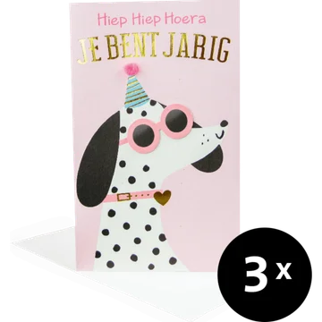 Paperclip Cards Wenskaarten Verjaardag Hond 3 Stuks