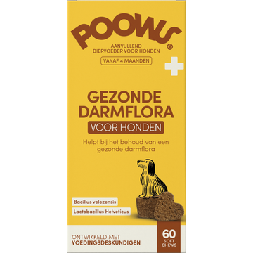 Poows Gezonde Darmflora voor Honden 60 Soft Chews