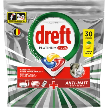 Dreft Platinum Plus, Citroen, Vaatwascapsules 30 X