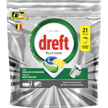 Dreft Platinum Citroen Vaatwascapsules 21 X