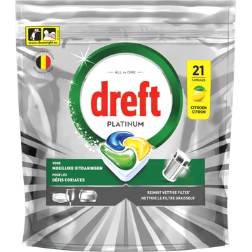 Dreft Platinum Citroen Vaatwascapsules 21 X