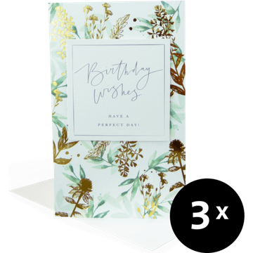 Paperclip Cards Wenskaarten Happy Birthday 3 Stuks