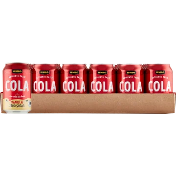 Jumbo Cola Vanilla Flavour Zero Sugar Blik 24 x 330 ml