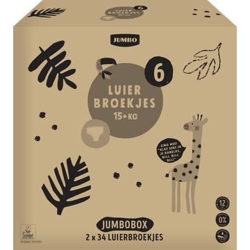 Jumbo Luierbroekjes Maat 6 15+ kg Voordeelverpakking 2 x 34 Stuks