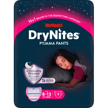 DryNites Absorberende Nachtbroekjes Girls - 8 tot 13 Jaar