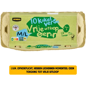 Jumbo Vrije Uitloop Eieren M/L 10 Stuks
