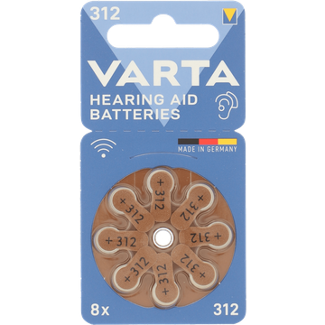 Varta V312 Hearing Aid 8 Stuks