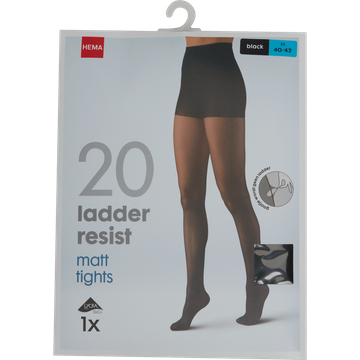 HEMA Panty 20D 40/42 Zwart Ladder Resistent