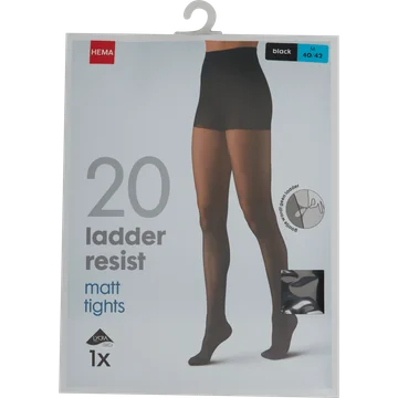 HEMA Panty 20D 40/42 Zwart Ladder Resistent