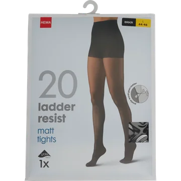 HEMA Panty 20D 44/46 Zwart Ladder Resistent