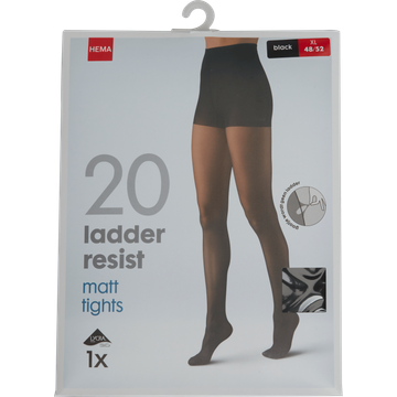 HEMA Panty 20D 48/52 Zwart Ladder Resistent