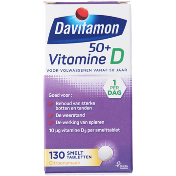 Davitamon Vitamine D smelttabletten 50+, 130 stuks