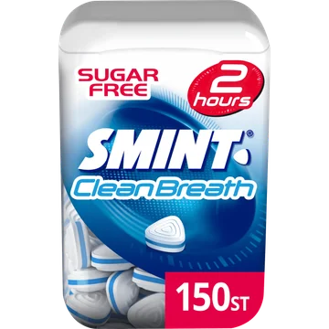 Smint Clean Breath Peppermint Suikervrij Pot 150 stuks