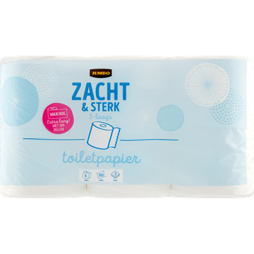 Jumbo Toiletpapier Maxi Rol Zacht en Sterk 3-Laags 6 Rollen