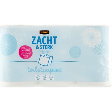 Jumbo Toiletpapier Maxi Rol Zacht en Sterk 3-Laags 6 Rollen