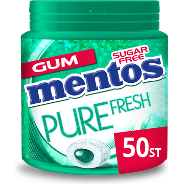 Mentos Gum Pure Fresh Wintergreen Suikervrij Pot 50 stuks