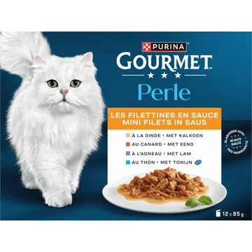 Gourmet Perle Mini Filets Kattenvoer nat met Kalkoen, Eend, Tonijn en Lam