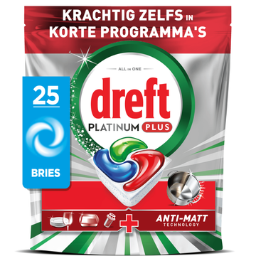 Dreft Platinum Plus Bries, Vaatwascapsules 25 X