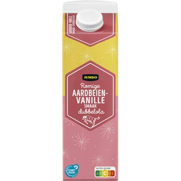 Jumbo Romige Aardbeien- Vanille Smaak Dubbelvla 1 L