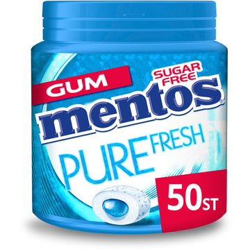 Mentos Gum Pure Fresh Fresh Mint Suikervrij Pot 50 stuks