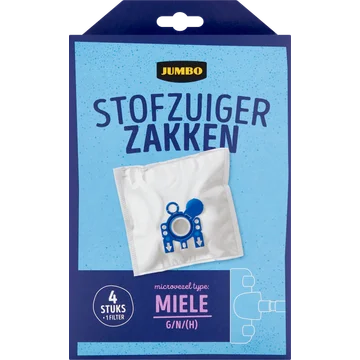 Jumbo Stofzuigerzakken met Filter 4 Stuks