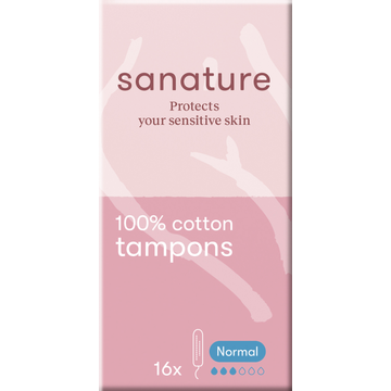 Sanature 100% Katoenen Tampons Normal 16 Stuks