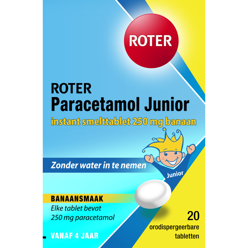 Roter Paracetamol junior smelttablet 250 mg, 20 stuks