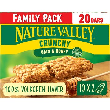 Nature Valley Crunchy Oats & Honey Family Pack 20 Stuks 10 x 42 g