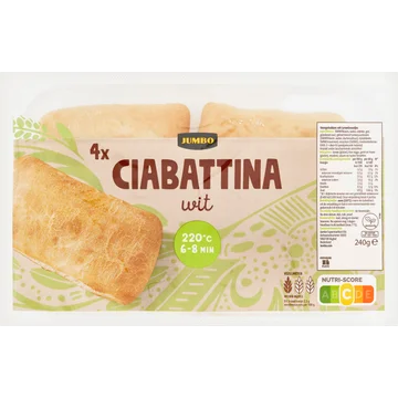 Jumbo - Ciabattina Wit - 4 Stuks